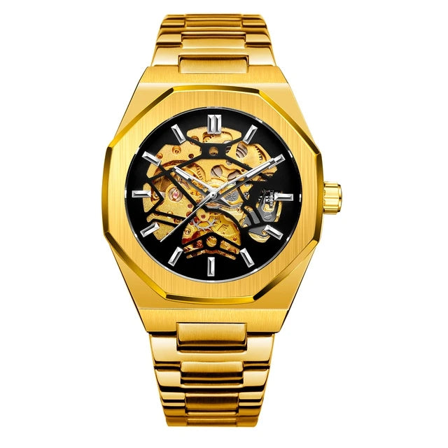 FORSINING Business Style Luxury Mens Montres Mechanical Skeleton Automatic Stainless Steel Watch
