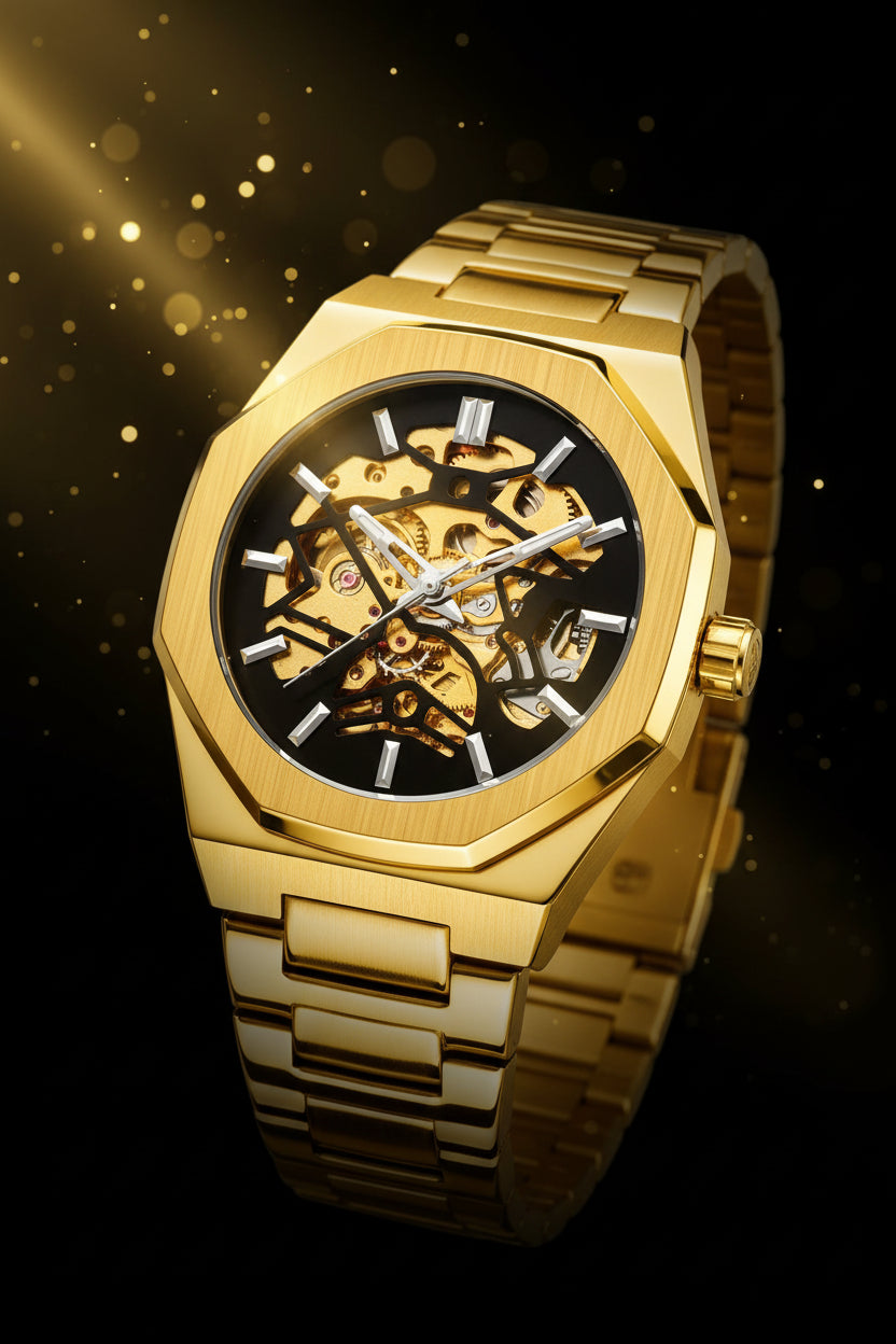 FORSINING Business Style Luxury Mens Montres Mechanical Skeleton Automatic Stainless Steel Watch