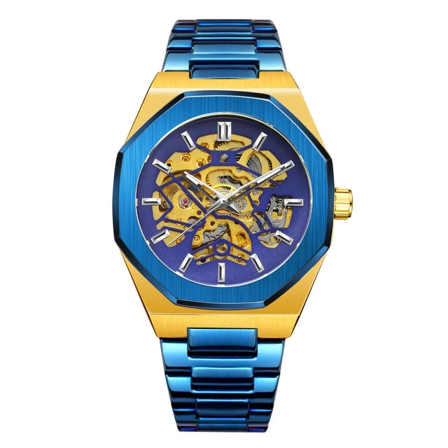 FORSINING Business Style Luxury Mens Montres Mechanical Skeleton Automatic Stainless Steel Watch