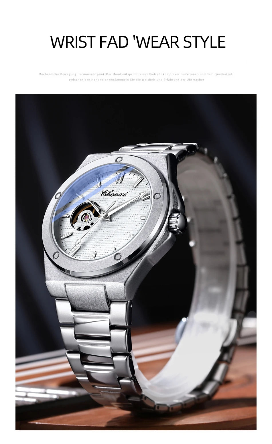CHENXI 2026 Mechanical Man Watch Automatic Luminous Water-Resistant Steel Bracelet Fashion Mechanical Wristwatches Men