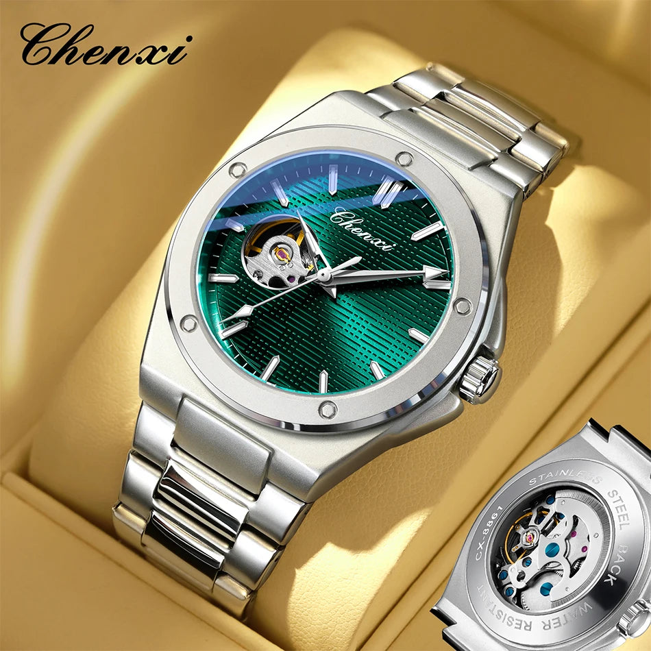 CHENXI 2026 Mechanical Man Watch Automatic Luminous Water-Resistant Steel Bracelet Fashion Mechanical Wristwatches Men
