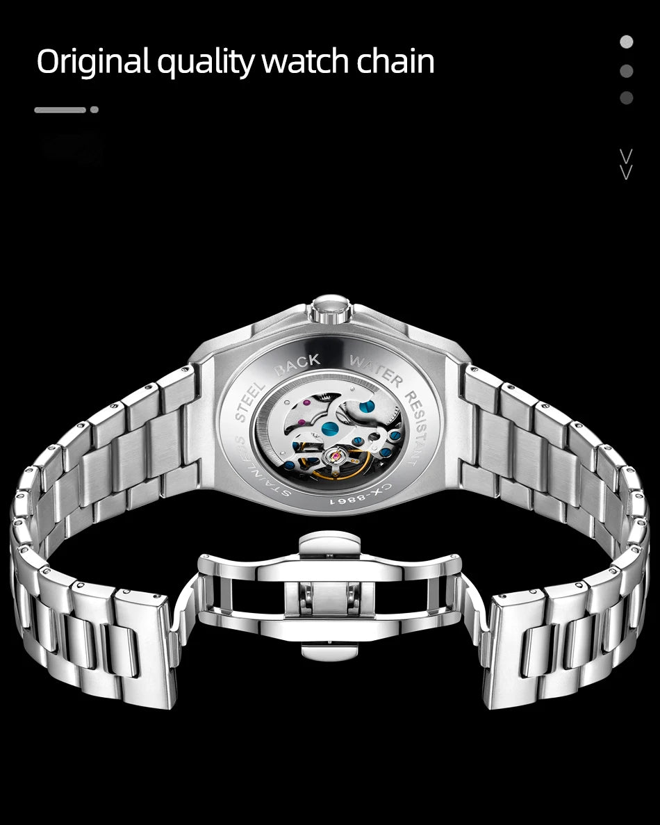 CHENXI 2026 Mechanical Man Watch Automatic Luminous Water-Resistant Steel Bracelet Fashion Mechanical Wristwatches Men