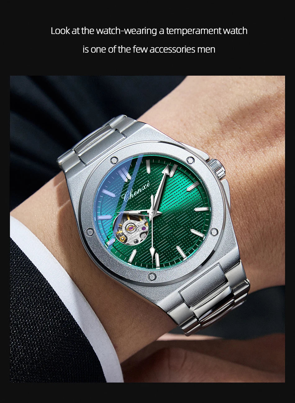 CHENXI 2026 Mechanical Man Watch Automatic Luminous Water-Resistant Steel Bracelet Fashion Mechanical Wristwatches Men