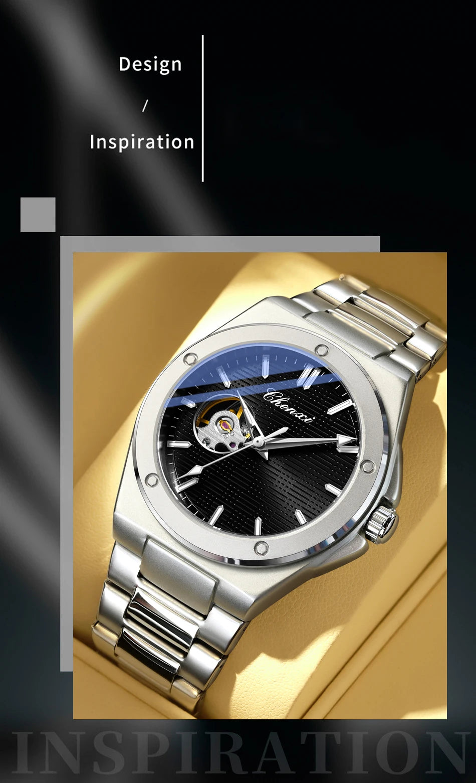 CHENXI 2026 Mechanical Man Watch Automatic Luminous Water-Resistant Steel Bracelet Fashion Mechanical Wristwatches Men