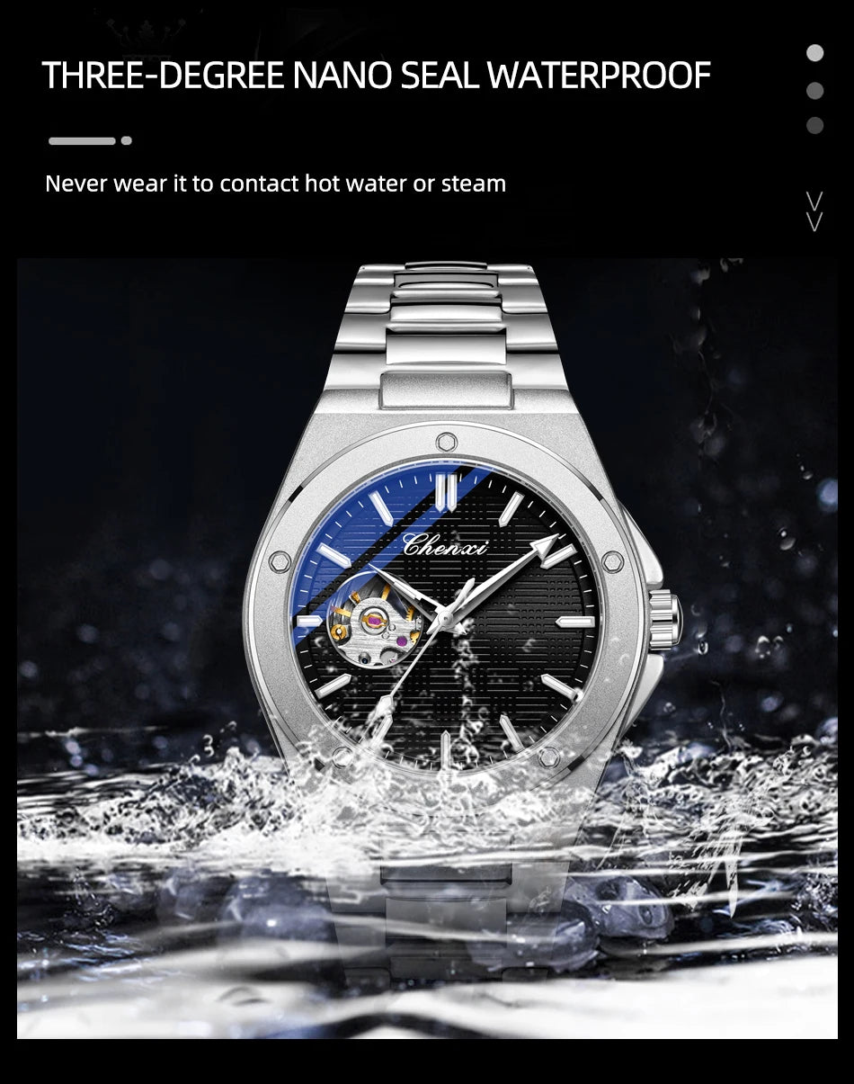 CHENXI 2026 Mechanical Man Watch Automatic Luminous Water-Resistant Steel Bracelet Fashion Mechanical Wristwatches Men